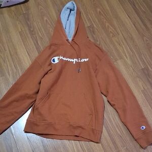 Champion Rust Hoodie with Gray Lining